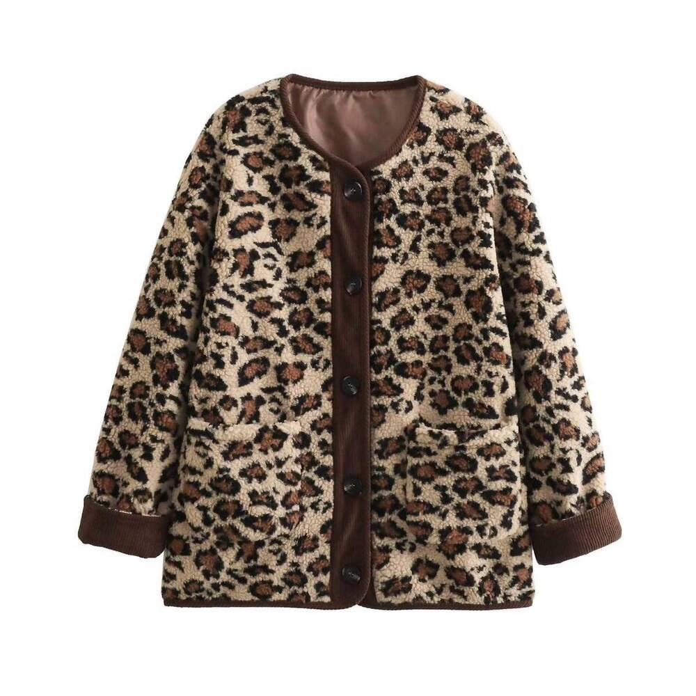 NEW SWEETKAMA women's polar fleece jacket in leopard